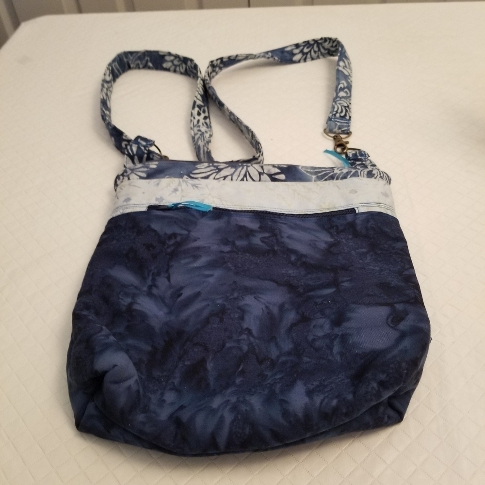 Handmade Crossbody Bag for Women  Various Blue Pattern Material 9x11